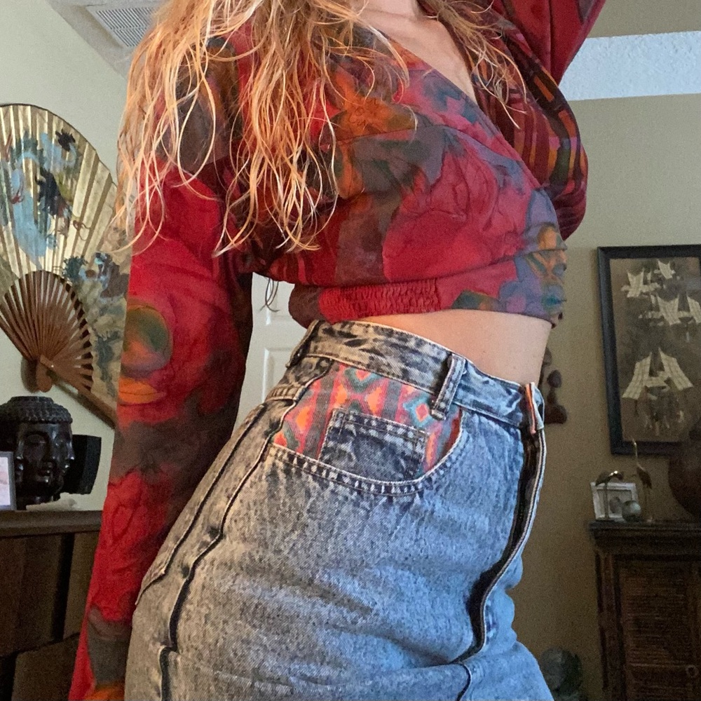 80s Vintage denim skirt